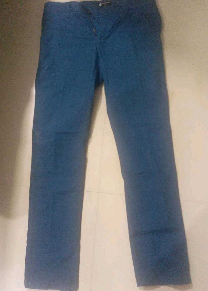 Blue Straight Leg Pants