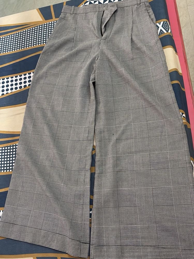 Wide Leg Plaid Pants