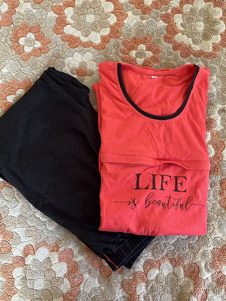 Maternity Top &amp; Bottom Set With Zip