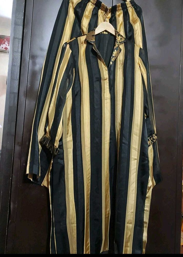 Black &amp; Golden Plazo Suit &amp; Dupatta 42 Bust