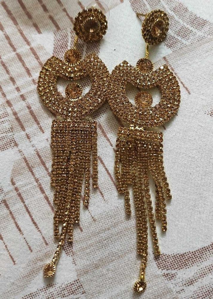 Dazzling Gold Toned Earrings
