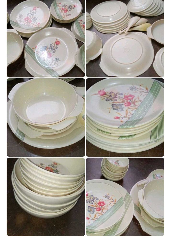 Fiver Plastic 6 Plate Bowl Dinner Set