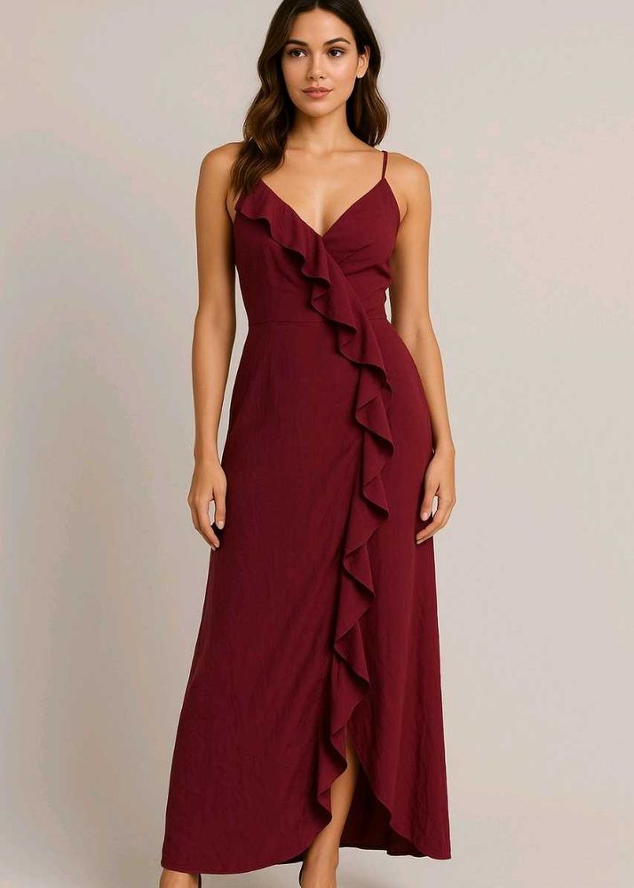 Elegant Maroon Maxi Dress