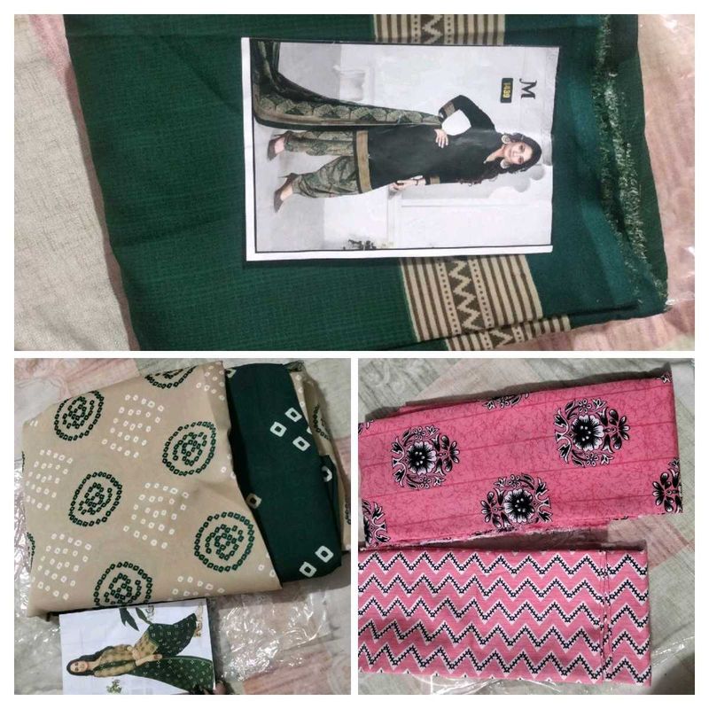 3 Set Of Unstitched Suit Metrial