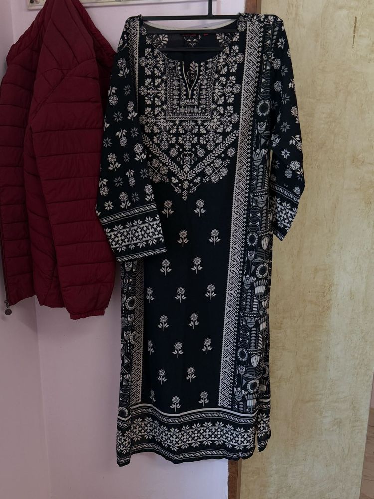 Printed Sheer Oversized Kurti