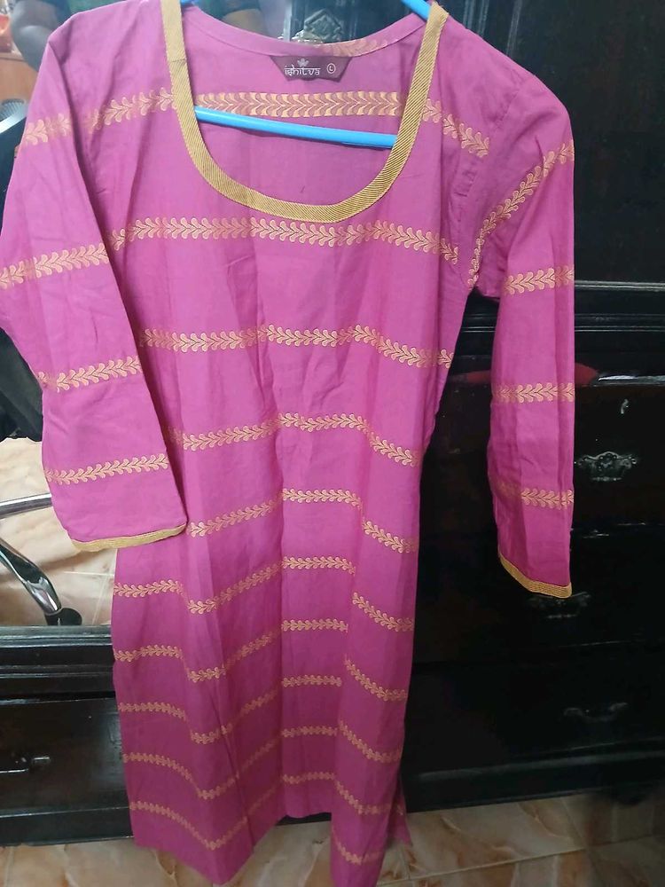 Pink Printed Kurta