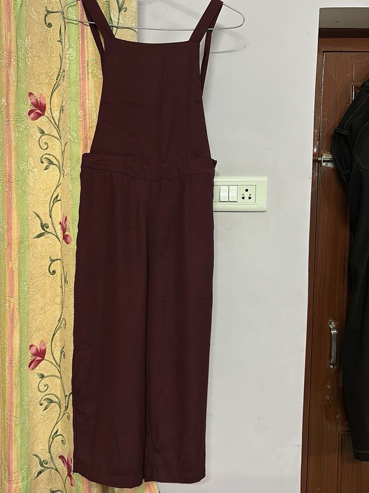 Maroon Dungaree Jumpsuit