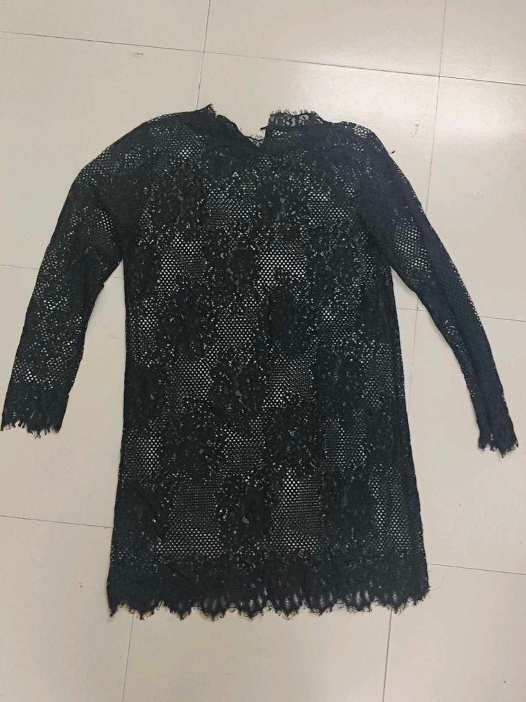 Black Lace Mini Dress