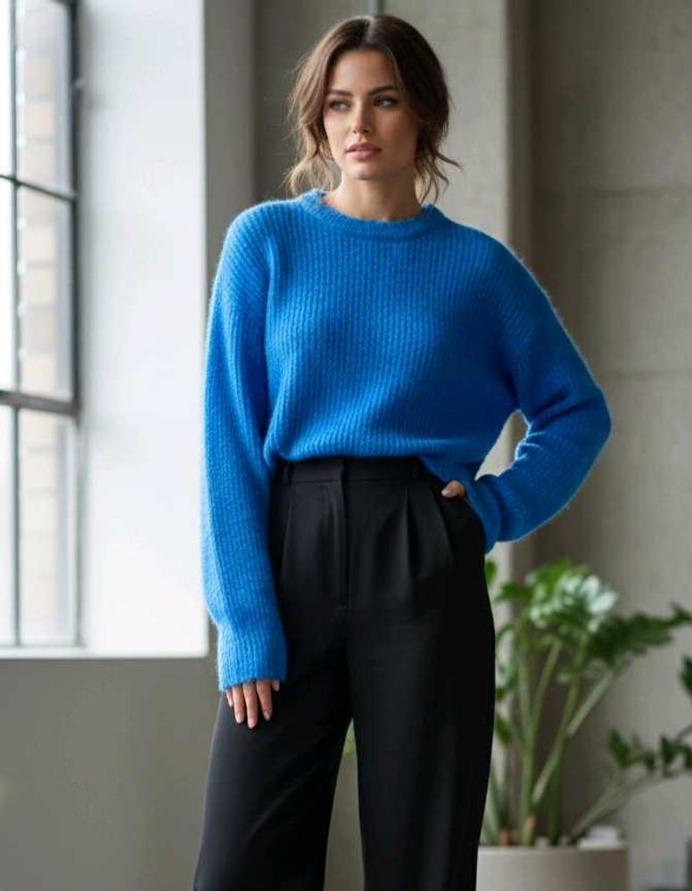 ZARA Blue Cropped Sweater