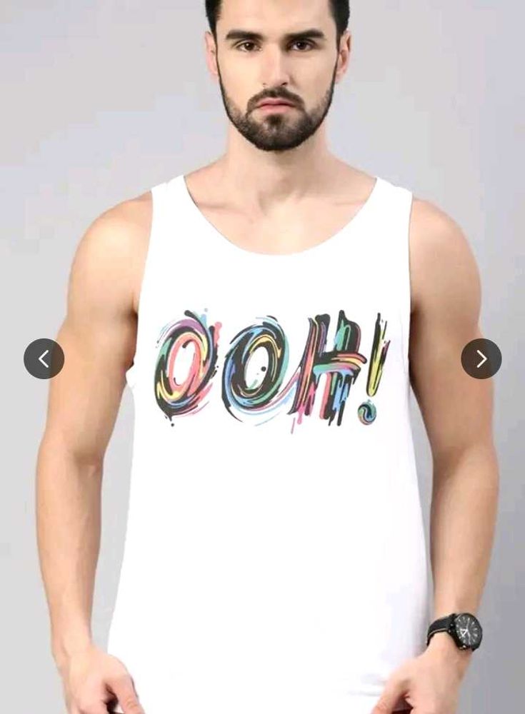 White Graphic Tank Top