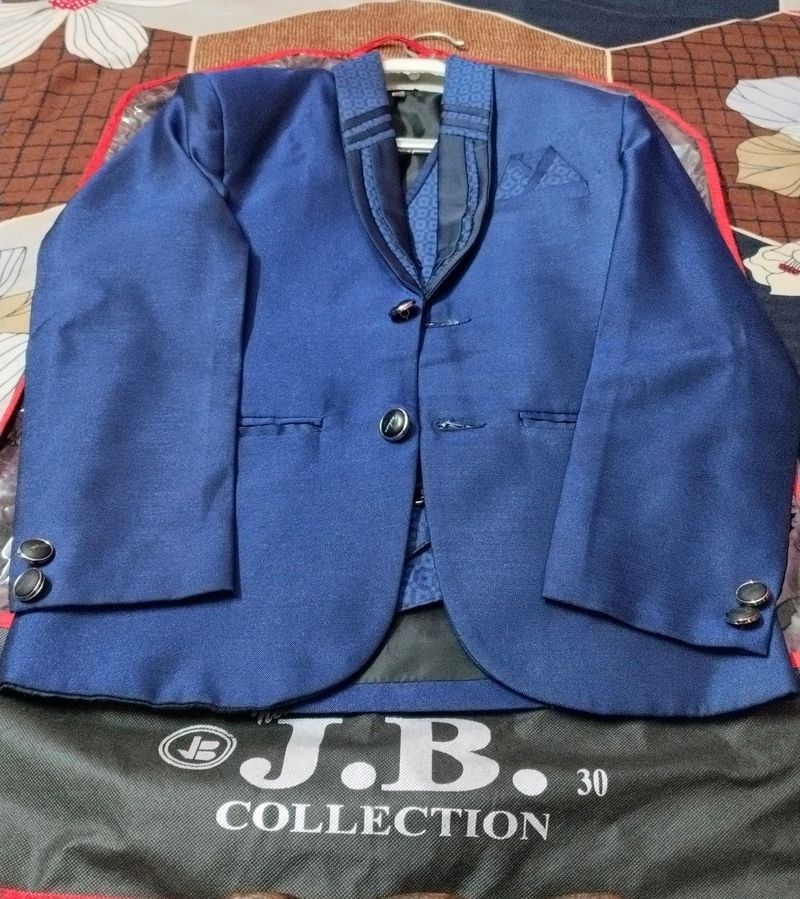 KIDS BLAZER WITH COATY, Size-8 Navy Blue Colour