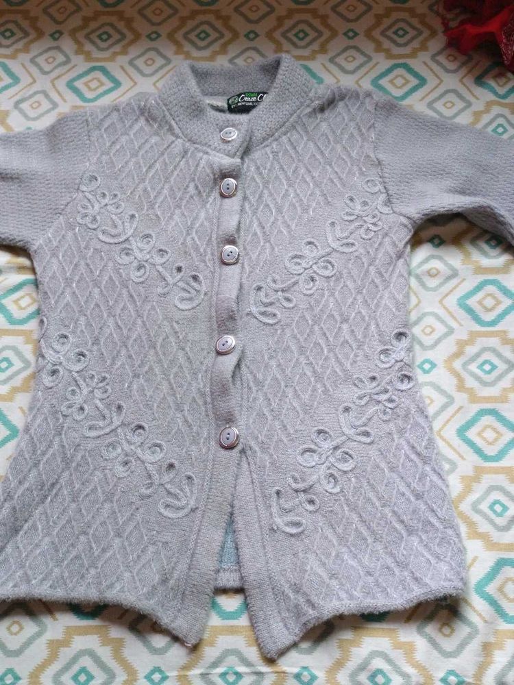 Vintage Gray Floral Cardigan