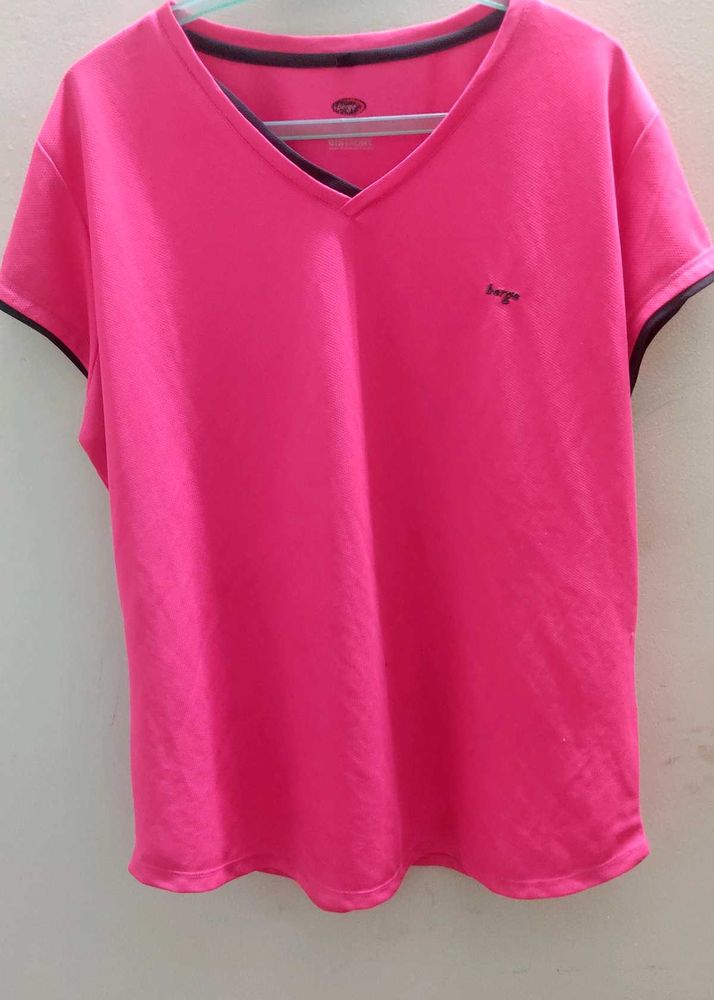 Hot Pink V-Neck Tee