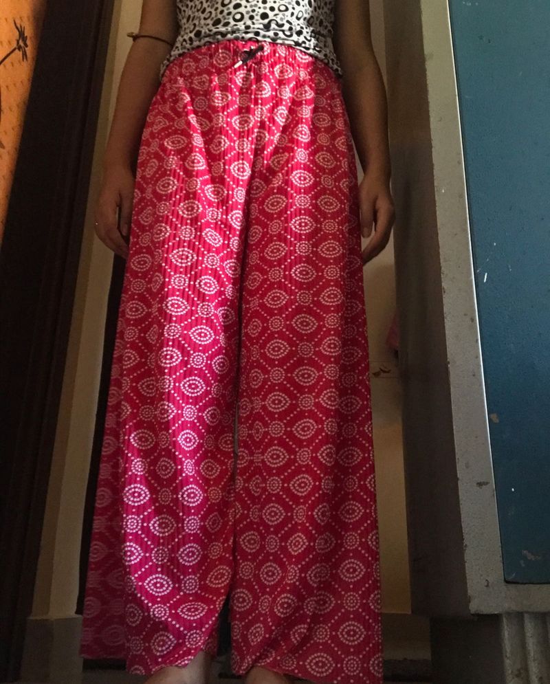 Pink Paisley Wide Leg Pants
