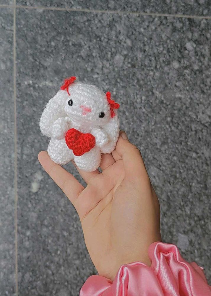 “Handmade Crochet Bunny with Heart ❤️🐇”
