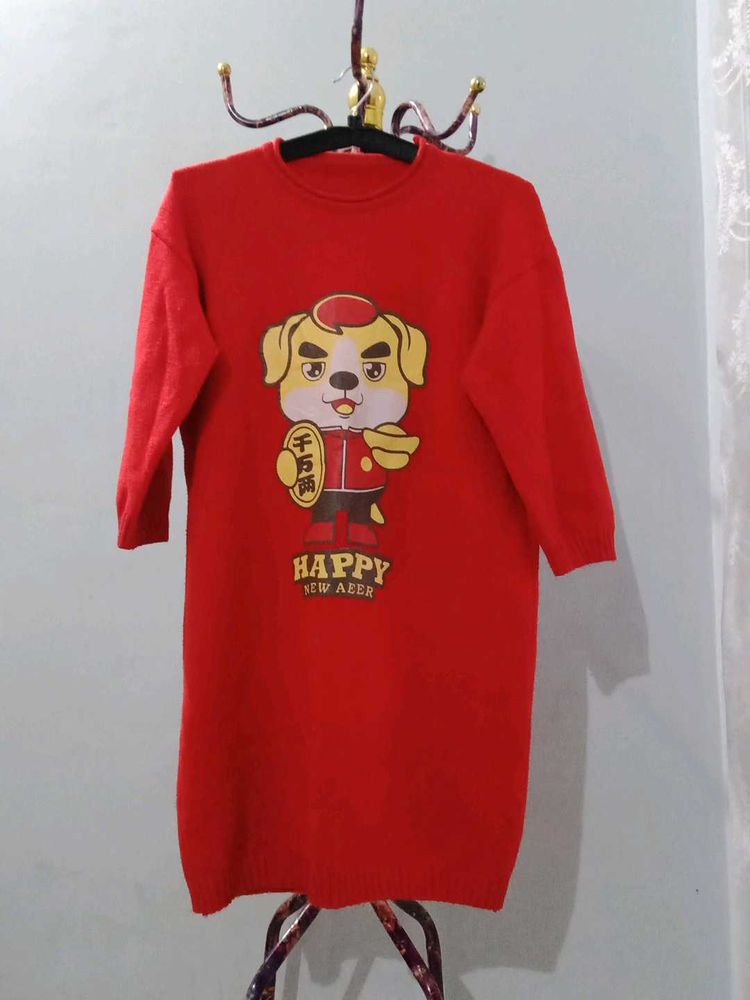 Red Cartoon Dog Dress