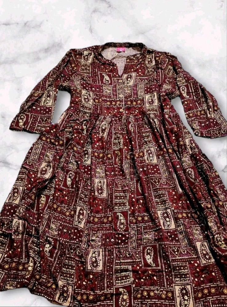 (NEW) Maroon High Low Kurta