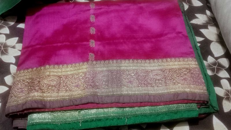 Pink Banarasi Silk Saree