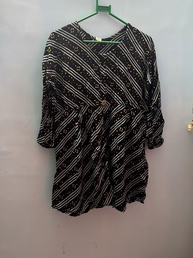 Bandhni black Printed Top