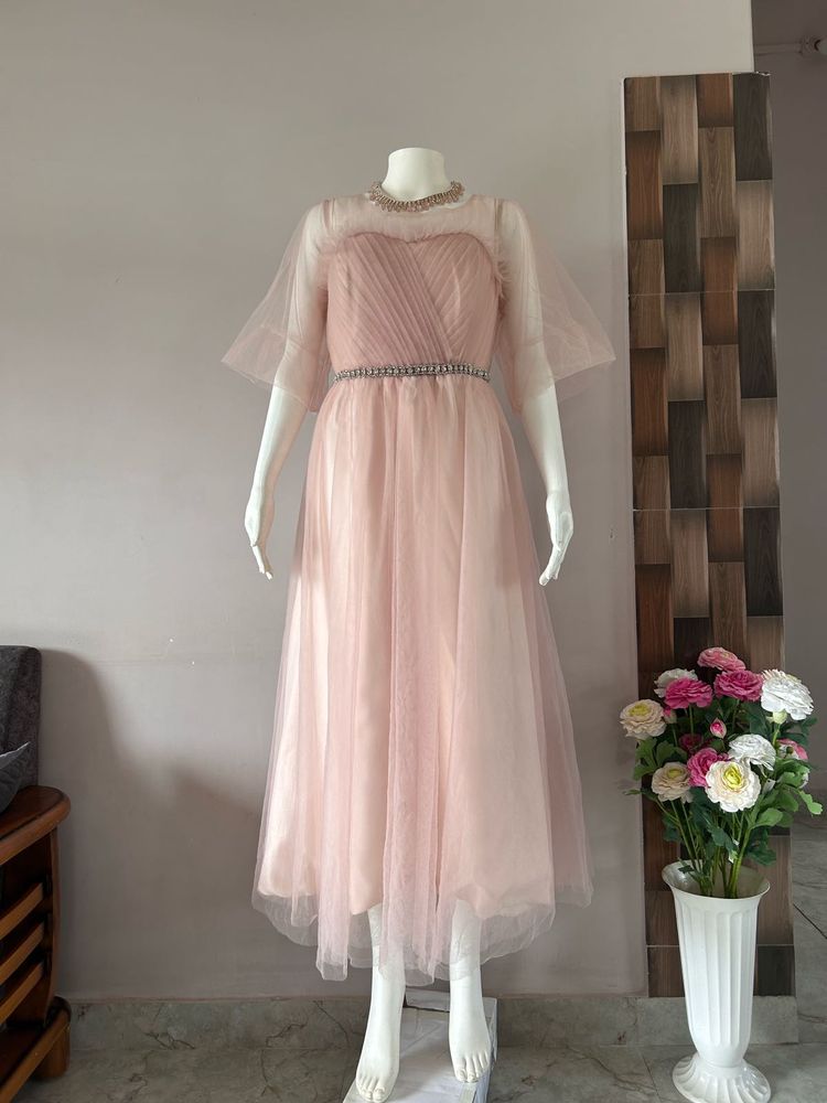 pink tulle gown