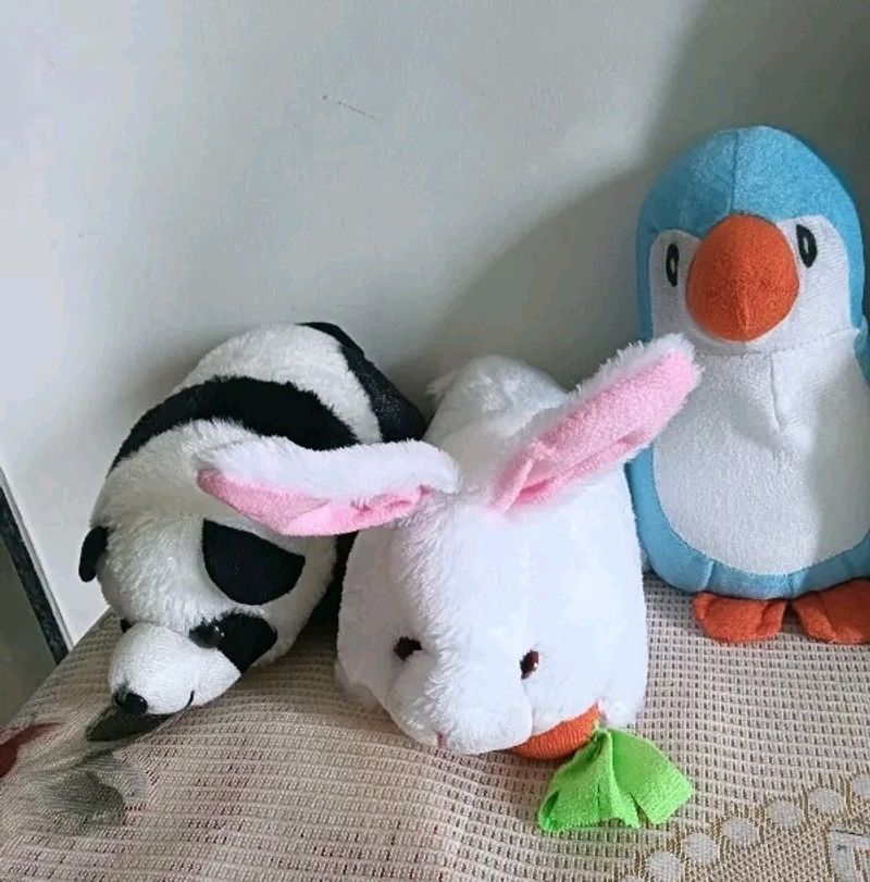 Set Of 3 Cute Stuffed Animal
