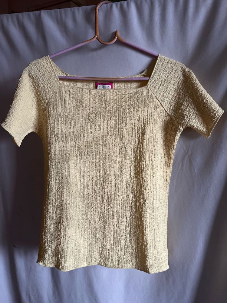 Cute Yellow Textured Top