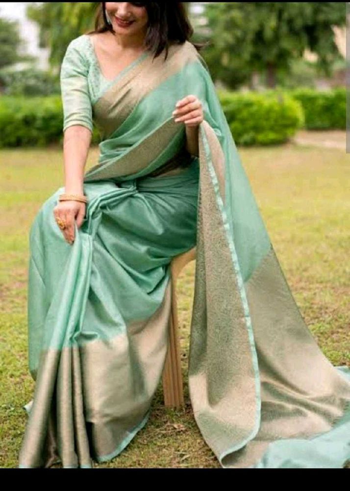 Elegant Mint Green Saree