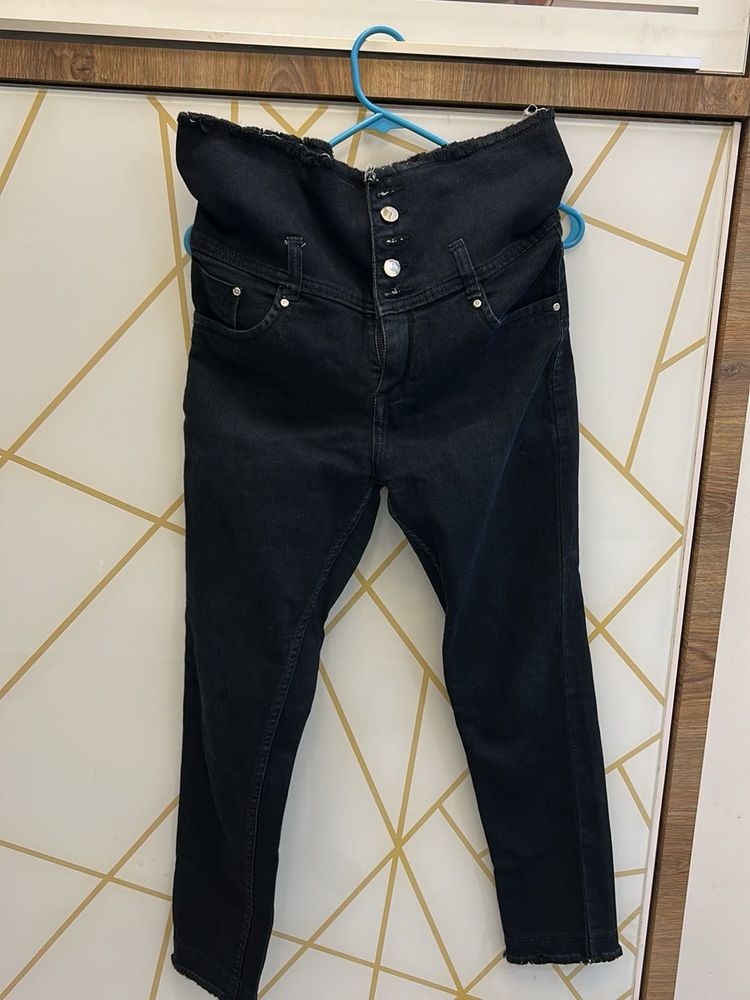 High Waist Black Jeans