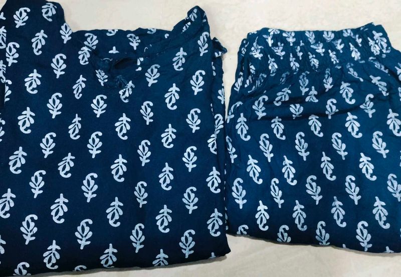 Rayon Blue Night Suit