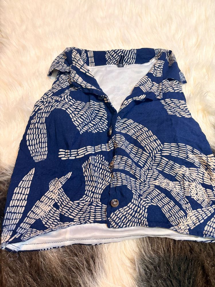 Blue Patterned Top