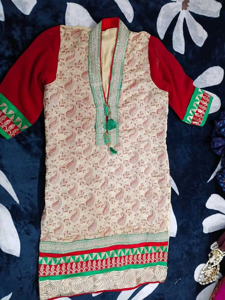 Ethnic Kurta with sharara and heavy chunni
