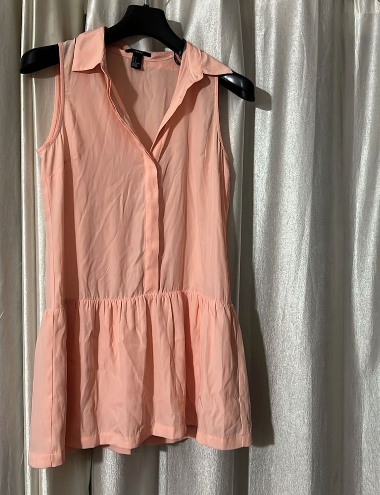 Cute Peach Sleeveless Dress