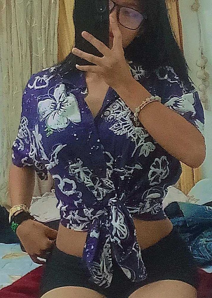 Floral Tie-Front Top