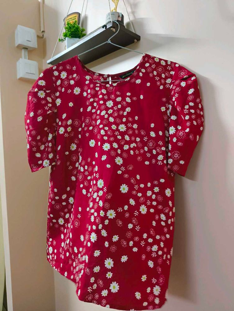 Red Floral Top