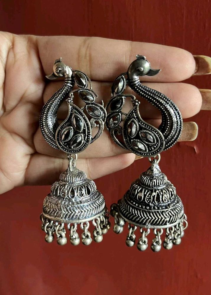 Peacock Jhumka Earrings