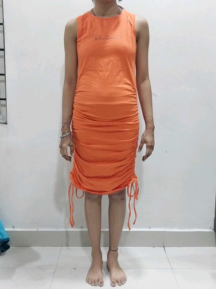 Orange Bodycon Mini Dress