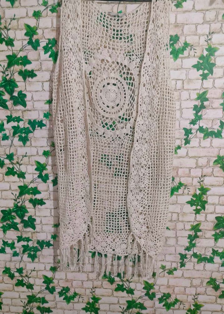 Boho Crochet Fringe Vest