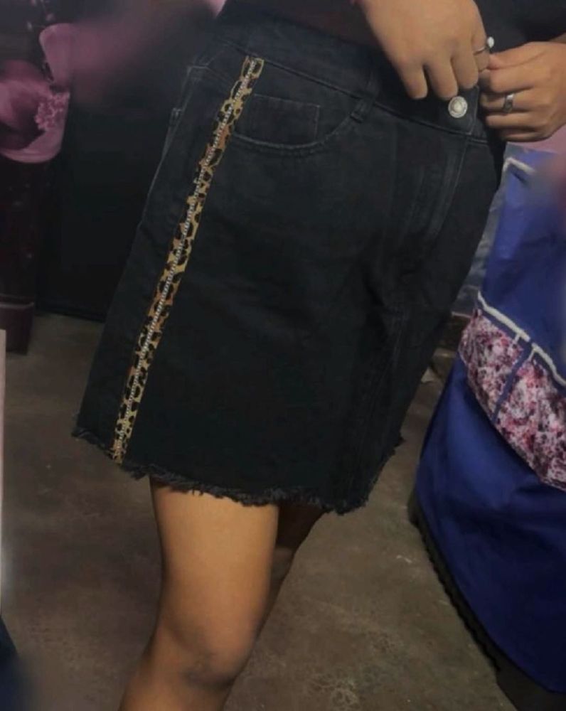 Black Denim Skirt