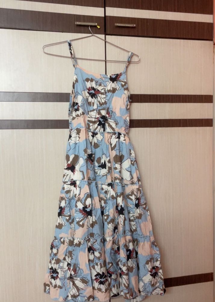 Fit And Flare Blue Dress