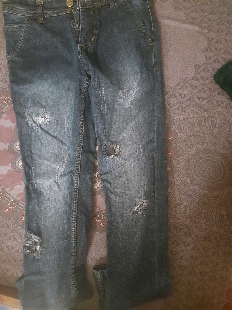 Distressed Denim Jeans