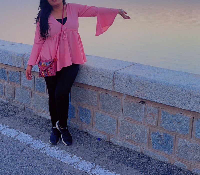 U&amp;F Casual Bell Sleeves Solid Women Pink Top
