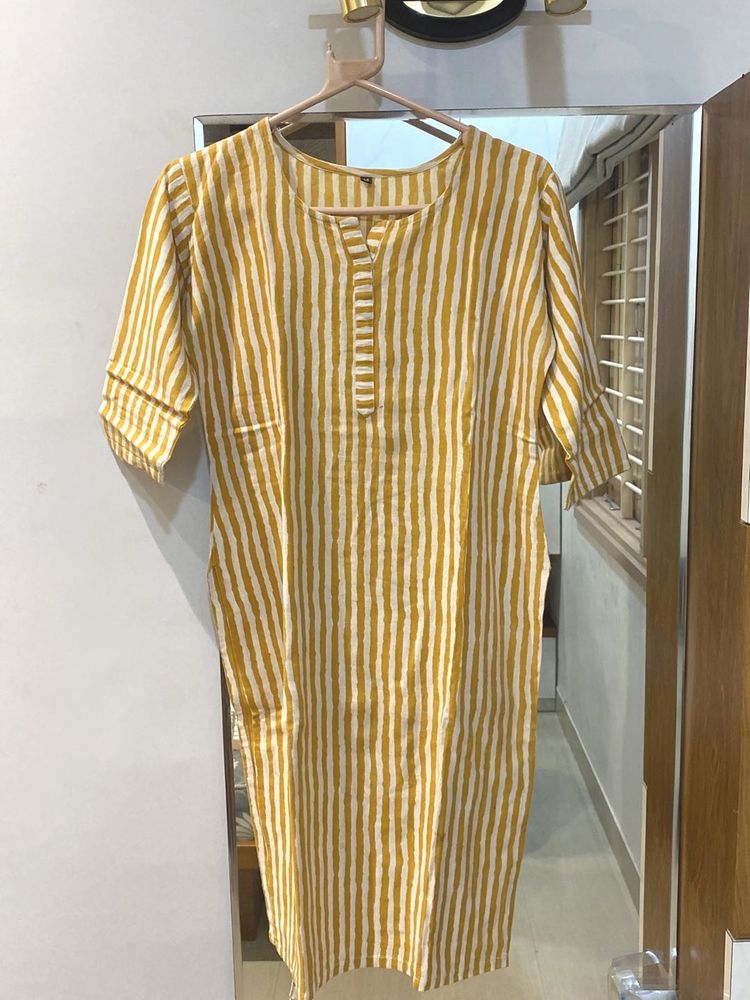 Striped Yellow Kurta