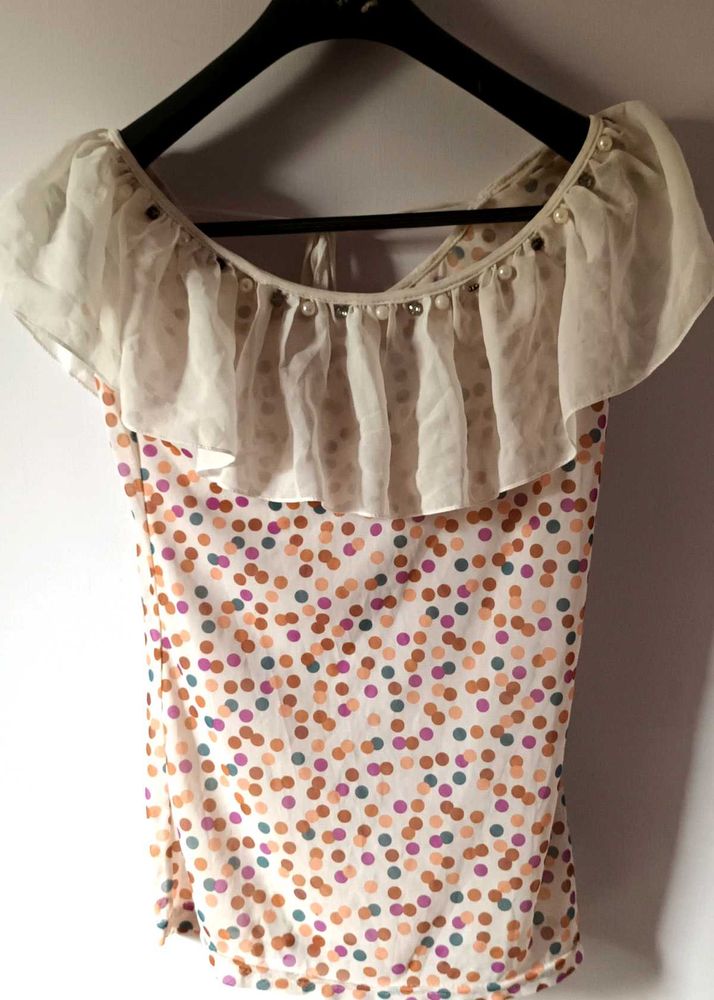 Polka Dot Pearl Embedded Top