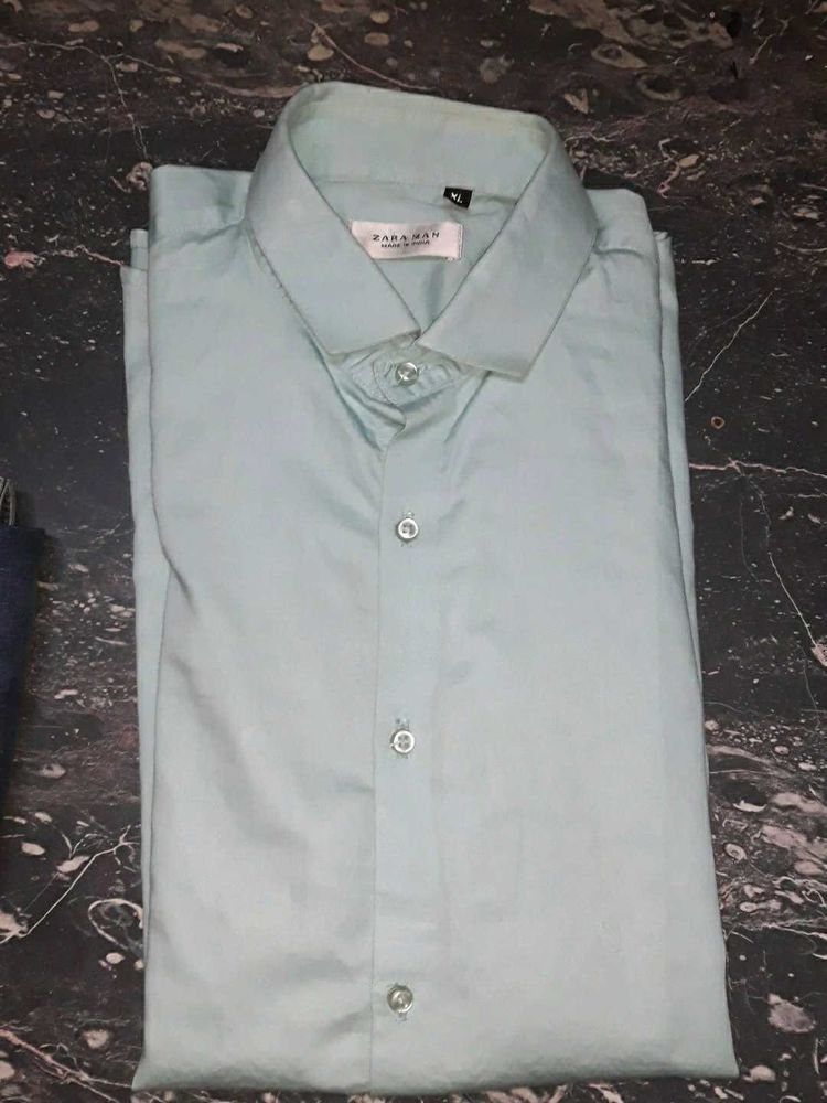 Zara Man Light Green Shirt