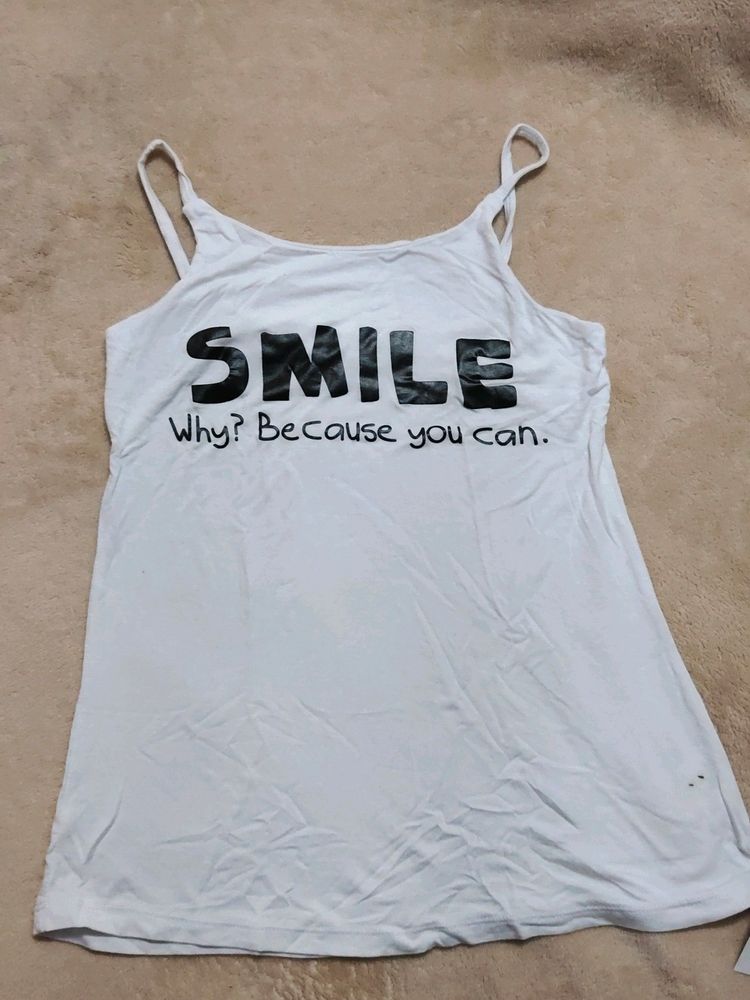 white one strip top