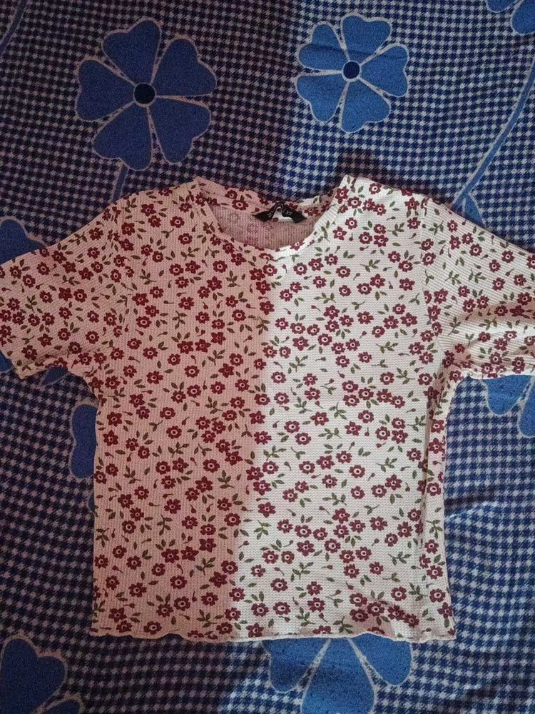 Floral Print Short Sleeve Top