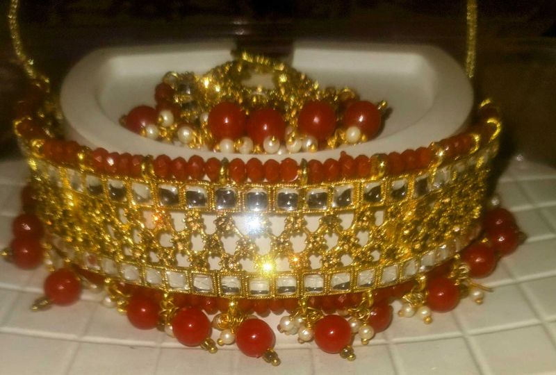 Red &amp; Gold Jewelry Set