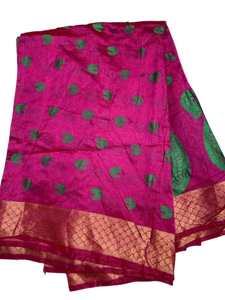 Cotton Silk Pink Sareee