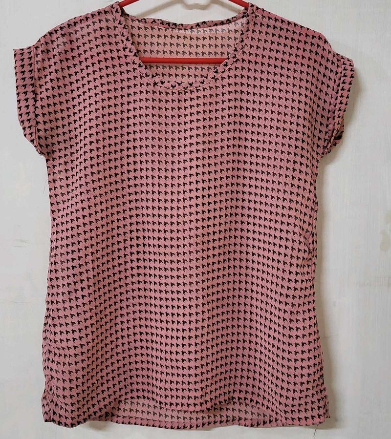 Elegant Chiffon Peach Top