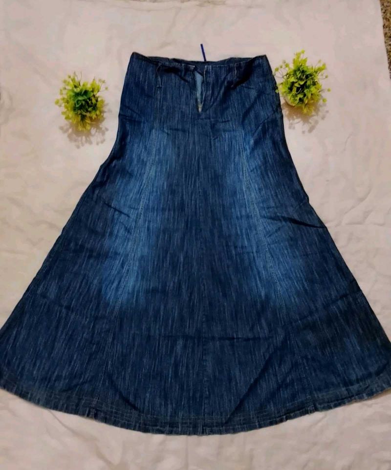 Denim long Skirt